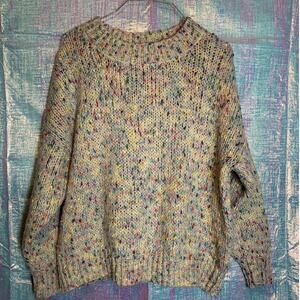 Sienna Sky Confetti Chunky Pullover Sweater Womens S Multicolor Rainbow Cozy
